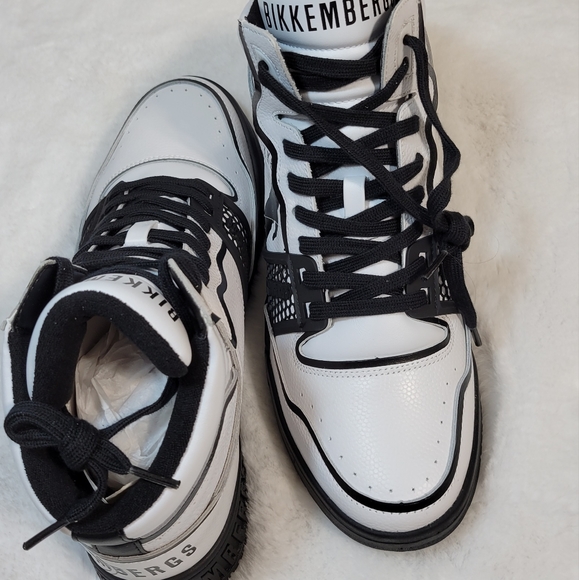 BNIB BIKKEMBERGS SIGGER HIGH-TOP LACE-UP MEN'S SNEAKERS US 9.5 - Picture 5 of 17